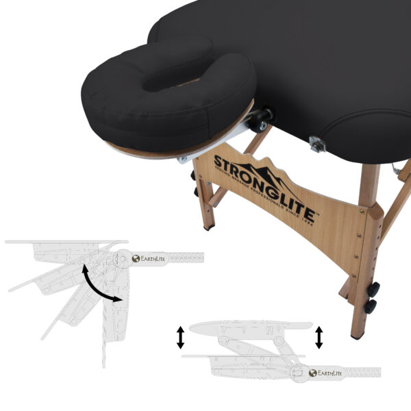 Stronglite Olympia Massagetafel zwart hoofdsteun